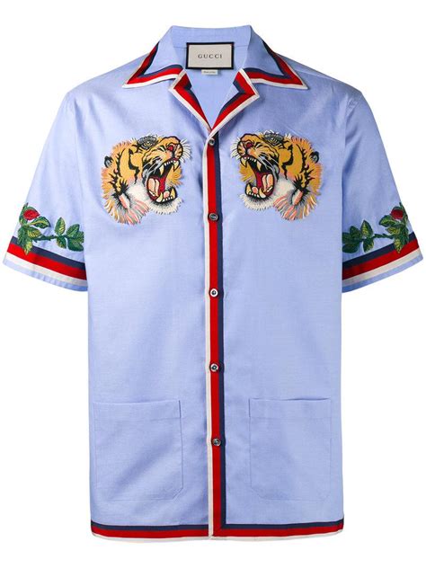 gucci tiger bowling shirt replica|gucci button down shirt.